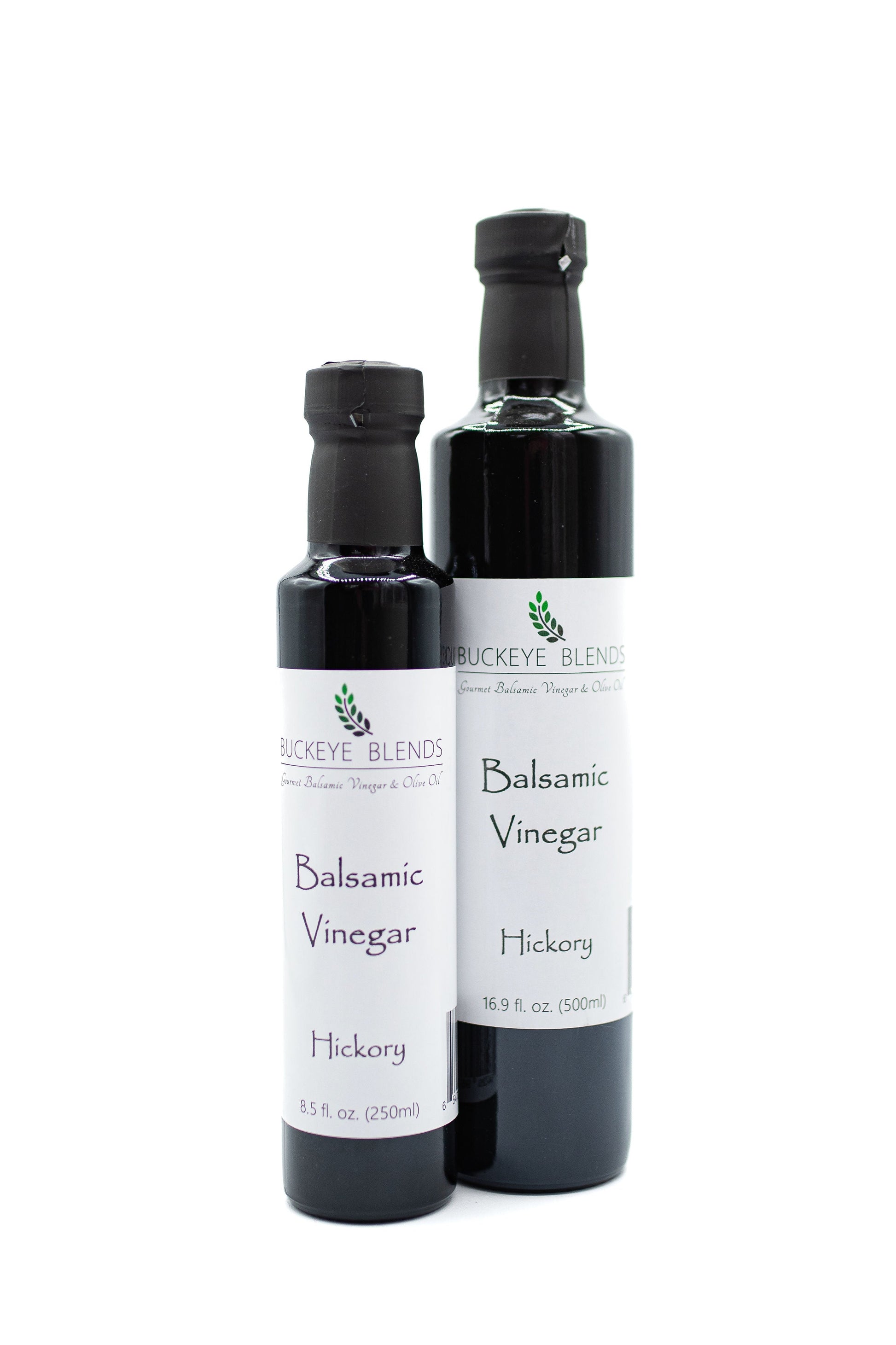 Buckeye Blends Hickory Balsamic Vinegar is the best balsamic if you are looking for a vinegar with a nice smoky flavor!  This barrel aged balsamic vinegar is the perfect vinegar for salad, seafood, chicken, and beef.   It's a smoked balsamic made with all natural hickory flavor.  Smoky but versatile, you'll find yourself using it on every dish!